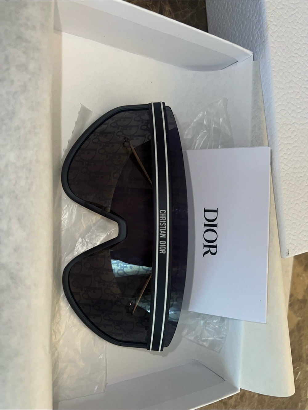 Dior Unisex Aviator Shield Sunglasses in Black and Dark Gray